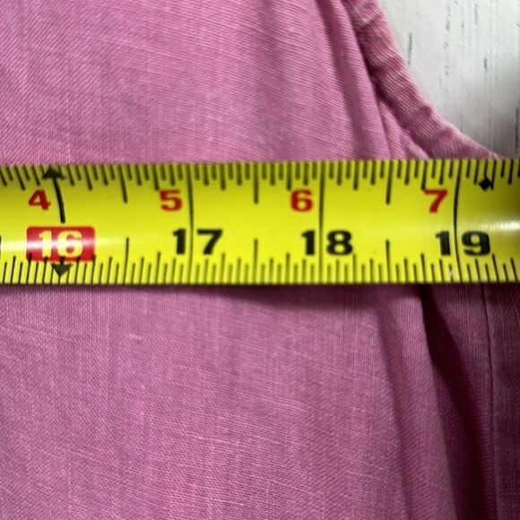 J Jill Linen Sleeveless Hooded Lagenlook Minimalist Beachy Pink  Shift Dress - Picture 14 of 15